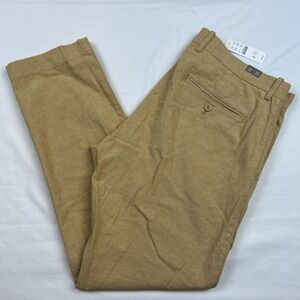 NWT J CREW Chino Pants Khaki Mens 34x30 770 Straight Beige Stretch Cotton Linen